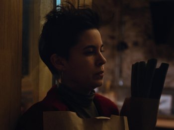 Movie still from “Anna Andreu - Torrent Sanguini” (2020), directed by Carles Pons Altimira – Close Up shot, Low angle