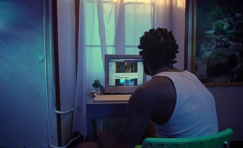 Movie still from “Dune & Crayon feat. Ichon - Pointless” (2020), directed by Alice Kong – Medium shot, Low angle