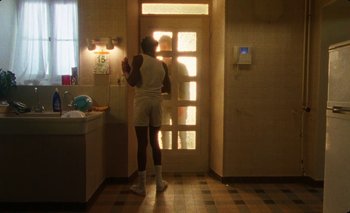 Movie still from “Dune & Crayon feat. Ichon - Pointless” (2020), directed by Alice Kong – Wide shot, Low angle