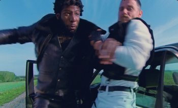 Movie still from “Dune & Crayon feat. Ichon - Pointless” (2020), directed by Alice Kong – Medium shot, Low angle