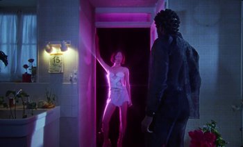 Movie still from “Dune & Crayon feat. Ichon - Pointless” (2020), directed by Alice Kong – Medium shot, Low angle