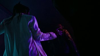 Movie still from “Brodinski - Master Section” (2020), directed by Matilda Finn – Extreme Close Up shot, Low angle