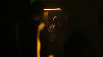 Movie still from “Brodinski - Master Section” (2020), directed by Matilda Finn – Extreme Close Up shot, Low angle