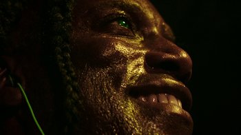 Movie still from “Brodinski - Master Section” (2020), directed by Matilda Finn – Extreme Close Up shot, Low angle