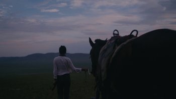 Movie still from “Depeche Mode (Trailer) - Spirits in the Forest” (2019), directed by Pasqual Gutierrez – Medium shot, Low angle