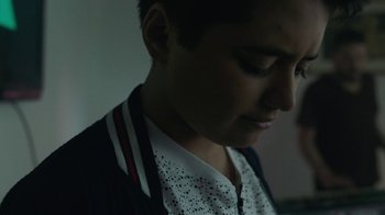 Movie still from “Depeche Mode (Trailer) - Spirits in the Forest” (2019), directed by Pasqual Gutierrez – Close Up shot, Over the shoulder angle