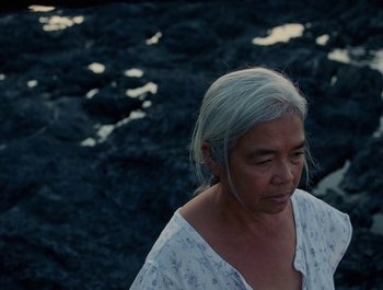 Movie still from “Alaskan Tapes - And, We Disappear” (2019), directed by Meredith Hama-Brown – Close Up shot, High angle