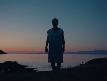 Movie still from “Alaskan Tapes - And, We Disappear” (2019), directed by Meredith Hama-Brown – Wide shot, Low angle