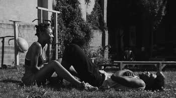 Movie still from “Jurdan Bryant - Words for Thomas” (2019), directed by Alonzo Hellerbach – Medium shot, Low angle