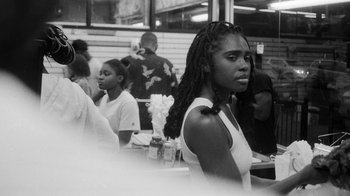 Movie still from “Jurdan Bryant - Words for Thomas” (2019), directed by Alonzo Hellerbach – Medium shot, Over the shoulder angle
