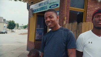 Movie still from “Jurdan Bryant - Words for Thomas” (2019), directed by Alonzo Hellerbach – Medium shot, Low angle