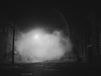 Movie still from “MorMor - Some Place Else” (2019), directed by rubberband. – Extreme Wide shot, Low angle