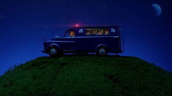 Movie still from “A$AP Rocky - Babushka Boi” (2019), directed by Nadia Lee Cohen – Extreme Wide shot, Low angle