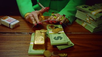 Movie still from “A$AP Rocky - Babushka Boi” (2019), directed by Nadia Lee Cohen – Medium shot, Overhead angle