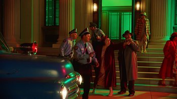 Movie still from “A$AP Rocky - Babushka Boi” (2019), directed by Nadia Lee Cohen – Wide shot, High angle