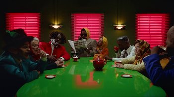 Movie still from “A$AP Rocky - Babushka Boi” (2019), directed by Nadia Lee Cohen – Wide shot, High angle