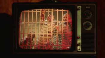 Movie still from “A$AP Rocky - Babushka Boi” (2019), directed by Nadia Lee Cohen – Medium shot, High angle