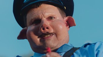 Movie still from “A$AP Rocky - Babushka Boi” (2019), directed by Nadia Lee Cohen – Extreme Close Up shot, Low angle