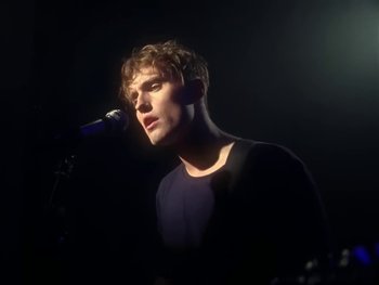 Movie still from “Sam Fender - Will We Talk?” (2019), directed by Vincent Haycock – Close Up shot, Low angle