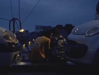 Movie still from “Sam Fender - Will We Talk?” (2019), directed by Vincent Haycock – Medium shot, Low angle
