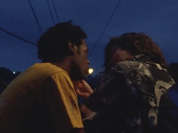 Movie still from “Sam Fender - Will We Talk?” (2019), directed by Vincent Haycock – Close Up shot, Low angle