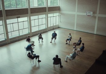 Movie still from “Elderbrook & Rudimental - Something About You” (2019), directed by Luke Davies – Extreme Wide shot, High angle