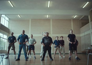 Movie still from “Elderbrook & Rudimental - Something About You” (2019), directed by Luke Davies – Wide shot, Low angle