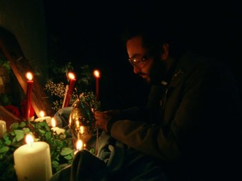 Movie still from “James Blake - Can’t Believe The Way We Flow” (2019), directed by Frank Lebon – Extreme Close Up shot, High angle