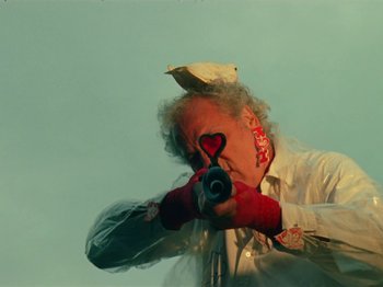 Movie still from “James Blake - Can’t Believe The Way We Flow” (2019), directed by Frank Lebon – Close Up shot, Low angle