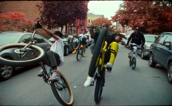 Movie still from “A$AP Ferg - Floor Seats” (2019), directed by Valentin Petit – Wide shot, Low angle