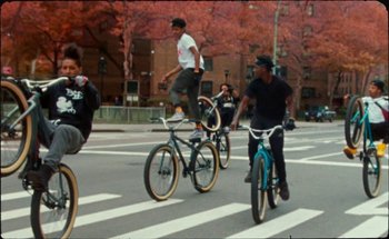 Movie still from “A$AP Ferg - Floor Seats” (2019), directed by Valentin Petit – Wide shot, Low angle