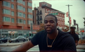 Movie still from “A$AP Ferg - Floor Seats” (2019), directed by Valentin Petit – Close Up shot, Low angle