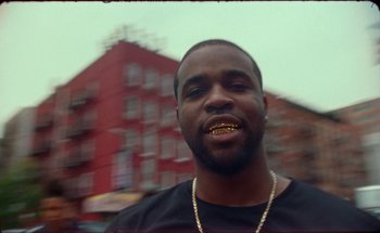 Movie still from “A$AP Ferg - Floor Seats” (2019), directed by Valentin Petit – Close Up shot, Low angle
