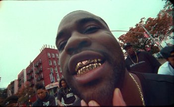 Movie still from “A$AP Ferg - Floor Seats” (2019), directed by Valentin Petit – Extreme Close Up shot, Low angle