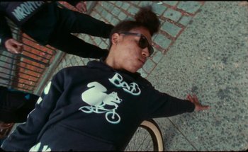 Movie still from “A$AP Ferg - Floor Seats” (2019), directed by Valentin Petit – Medium shot, Overhead angle