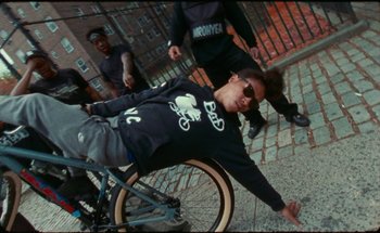 Movie still from “A$AP Ferg - Floor Seats” (2019), directed by Valentin Petit – Wide shot, Overhead angle