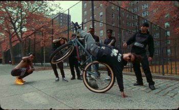 Movie still from “A$AP Ferg - Floor Seats” (2019), directed by Valentin Petit – Wide shot, High angle