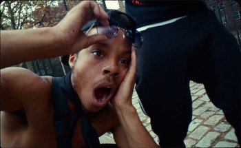 Movie still from “A$AP Ferg - Floor Seats” (2019), directed by Valentin Petit – Close Up shot, Overhead angle