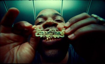 Movie still from “A$AP Ferg - Floor Seats” (2019), directed by Valentin Petit – Extreme Close Up shot, Overhead angle