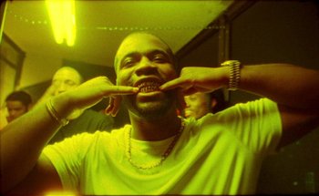 Movie still from “A$AP Ferg - Floor Seats” (2019), directed by Valentin Petit – Extreme Close Up shot, Low angle