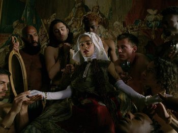 Movie still from “Kelsey Lu - Foreign Car” (2019), directed by Vincent Haycock – Wide shot, Overhead angle