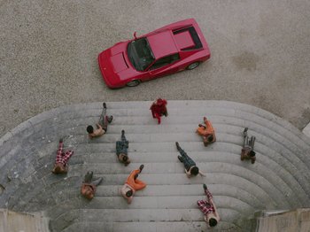 Movie still from “Kelsey Lu - Foreign Car” (2019), directed by Vincent Haycock – Extreme Wide shot, Overhead angle