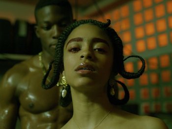 Movie still from “Kelsey Lu - Foreign Car” (2019), directed by Vincent Haycock – Close Up shot, Low angle