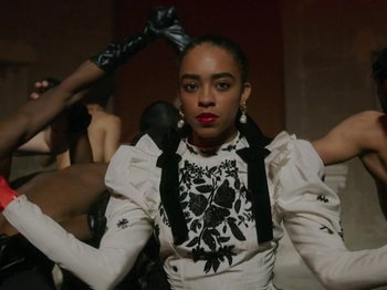 Movie still from “Kelsey Lu - Foreign Car” (2019), directed by Vincent Haycock – Medium shot, Low angle