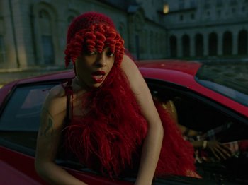 Movie still from “Kelsey Lu - Foreign Car” (2019), directed by Vincent Haycock – Close Up shot, Low angle