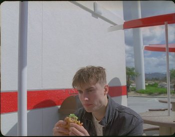 Movie still from “Sam Fender - Hypersonic Missiles” (2019), directed by Vincent Haycock – Close Up shot, Low angle