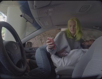 Movie still from “Sam Fender - Hypersonic Missiles” (2019), directed by Vincent Haycock – Medium shot, Overhead angle