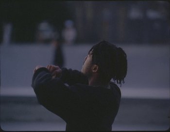 Movie still from “Sam Fender - Hypersonic Missiles” (2019), directed by Vincent Haycock – Medium shot, Low angle