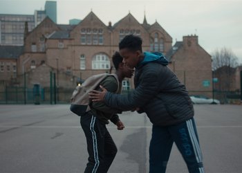 Movie still from “Adelphi Music Factory - Javelin (Calling Out Your Name)” (2019), directed by Fanny Hoetzeneder – Wide shot, Over the shoulder angle