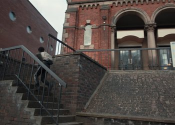 Movie still from “Adelphi Music Factory - Javelin (Calling Out Your Name)” (2019), directed by Fanny Hoetzeneder – Extreme Wide shot, Low angle